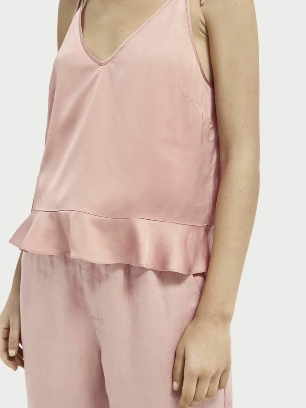 Scotch & Soda Women’s Pink Ruffle-Hem Camisole | Sz L